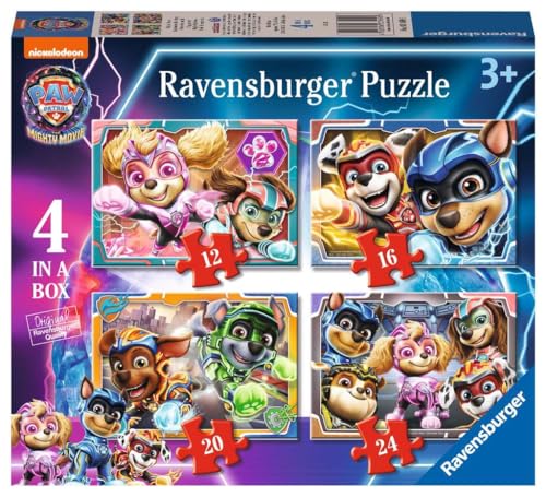 Ravensburger - Puzzle Paw Patrol - The mighty movie, Puzzle-Sammlung 4 in einer Box, 10, 12, 14, 16 Teile, Puzzle für Kinder, empfohlenes Alter 3+ Jahre von Ravensburger
