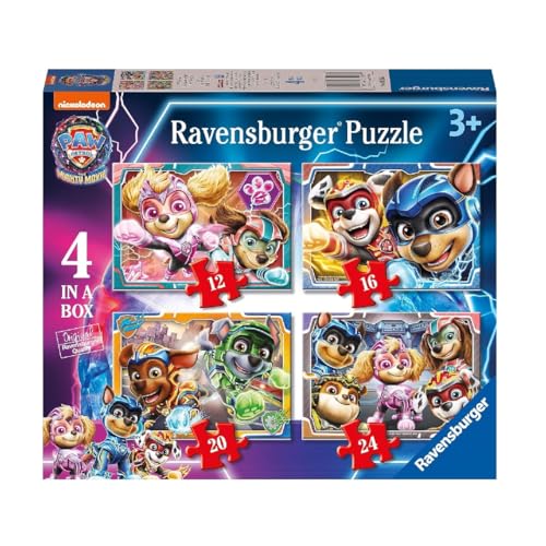 Ravensburger - Puzzle Paw Patrol - The mighty movie, Puzzle-Sammlung 4 in einer Box, 10, 12, 14, 16 Teile, Puzzle für Kinder, empfohlenes Alter 3+ Jahre von Ravensburger