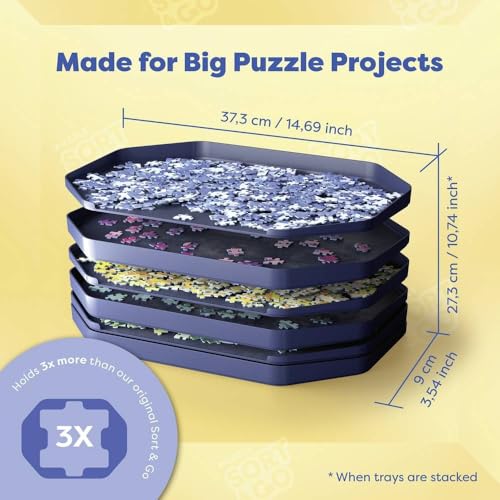 Ravensburger Puzzle Sort & Go Ultimate 12001676-6 stapelbare Puzzle-Sortierschalen zum einfachen Sortieren und Aufbewahren von Puzzleteilen, Ideales Zubehör für Puzzler von Ravensburger