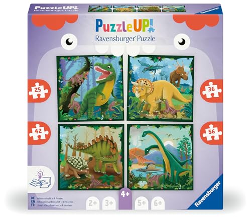 Ravensburger Puzzle UP 12004003 - Dinosaurier - 4 Puzzles mit 25, 36, 42, 56 Teilen zum Kombinieren und mit extra Wissensheft, für Dino-Puzzle ab 4 Jahren Ravensburger Puzzle UP 12004003 - Dinosaurier - 4 Puzzles mit 25, 36, 42, 56 Teilen zum Kombinieren und mit extra Wissensheft, für Dino-Puzzle ab 4 Jahren von Ravensburger