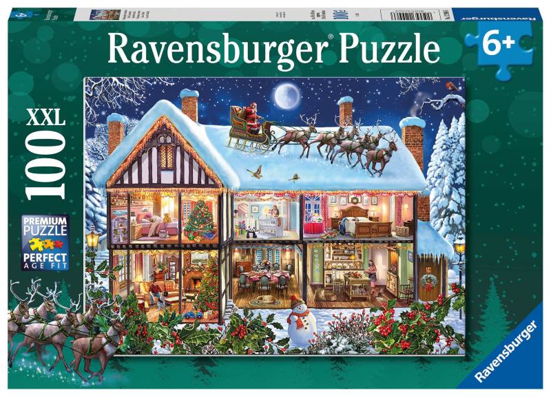 Ravensburger Puzzle Weihnachten zu Hause, 100 Teile von Ravensburger