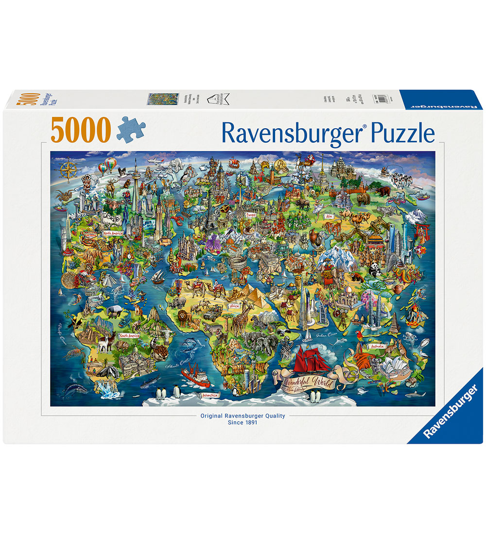 Ravensburger Puzzlespiel - 5000 Teile - Illustriert World Map - Ravensburger - One Size - Puzzlespiele von Ravensburger