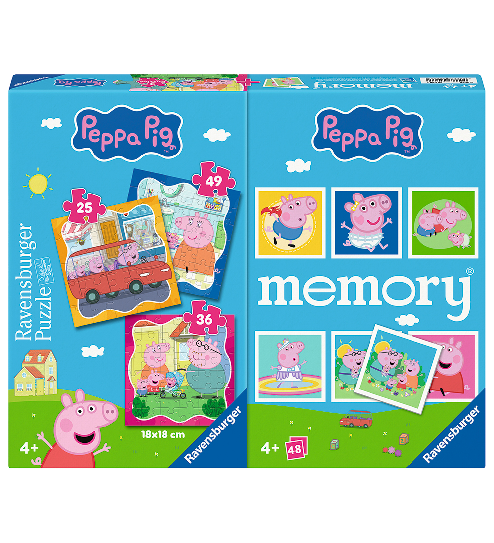 Ravensburger Puzzlespiel und Memory-Spiel - 3 st. - Peppa Pig - Ravensburger - One Size - Puzzlespiele von Ravensburger