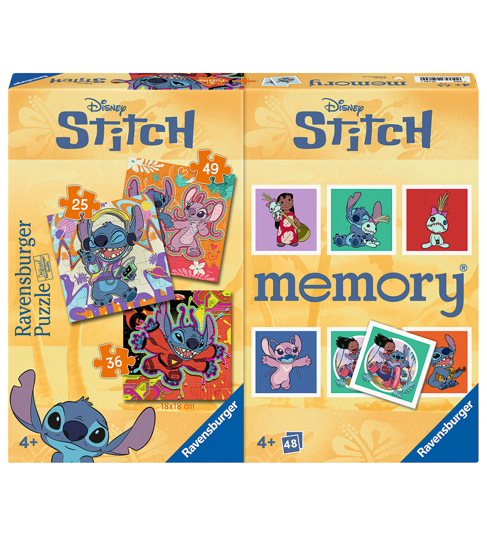 Ravensburger Puzzlespiel und Memory-Spiel - 3 st. - Stitch - Ravensburger - One Size - Puzzlespiele von Ravensburger