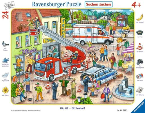 Ravensburger Kinderpuzzle - 06581 110, 112 - Eilt herbei! - Rahmenpuzzle für Kinder ab 4 Jahren, mit 24 Teilen von Ravensburger
