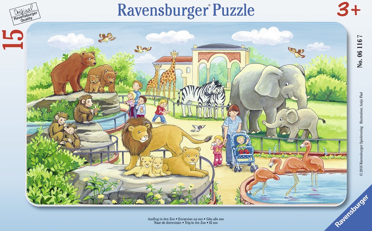 Ravensburger Rahmenpuzzle - Ausflug in den Zoo 15 Teile Puzzle Ravensburger-06116 von Ravensburger