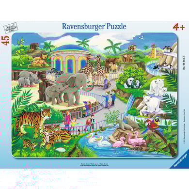 Ravensburger Rahmenpuzzle - Besuch im Zoo 45 Teile von Ravensburger