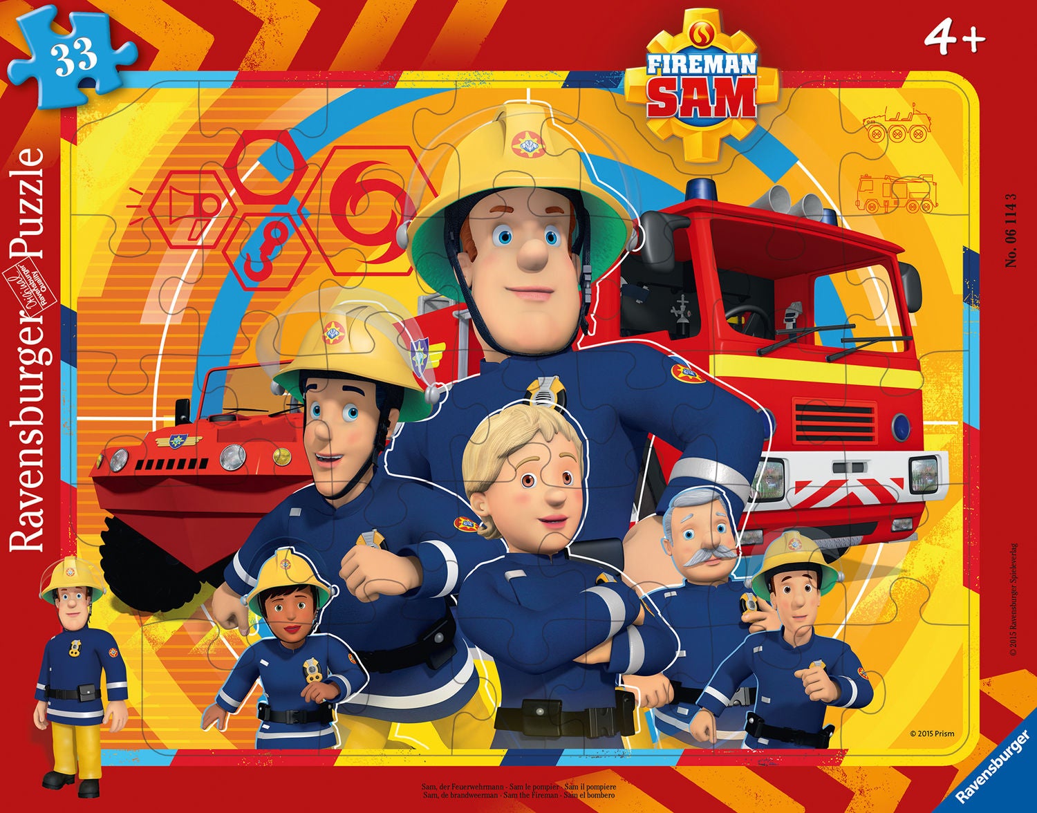 Ravensburger Rahmenpuzzle Feuerwehrmann Sam, 33 Teile von Ravensburger