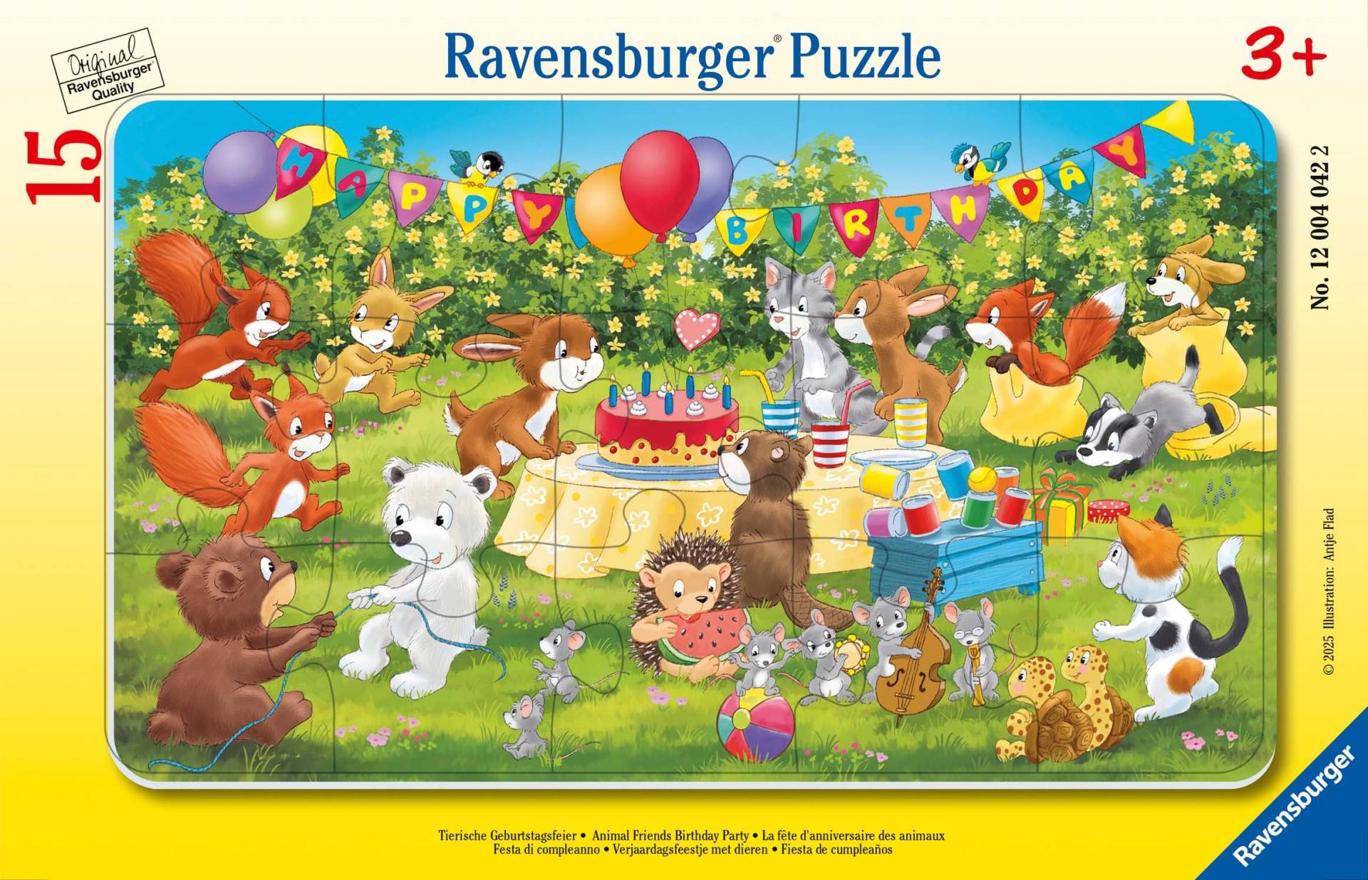 Ravensburger Rahmenpuzzle Geburtstagsparty der Tiere 15 Teile Ravensburger Rahmenpuzzle Geburtstagsparty der Tiere 15 Teile von Ravensburger