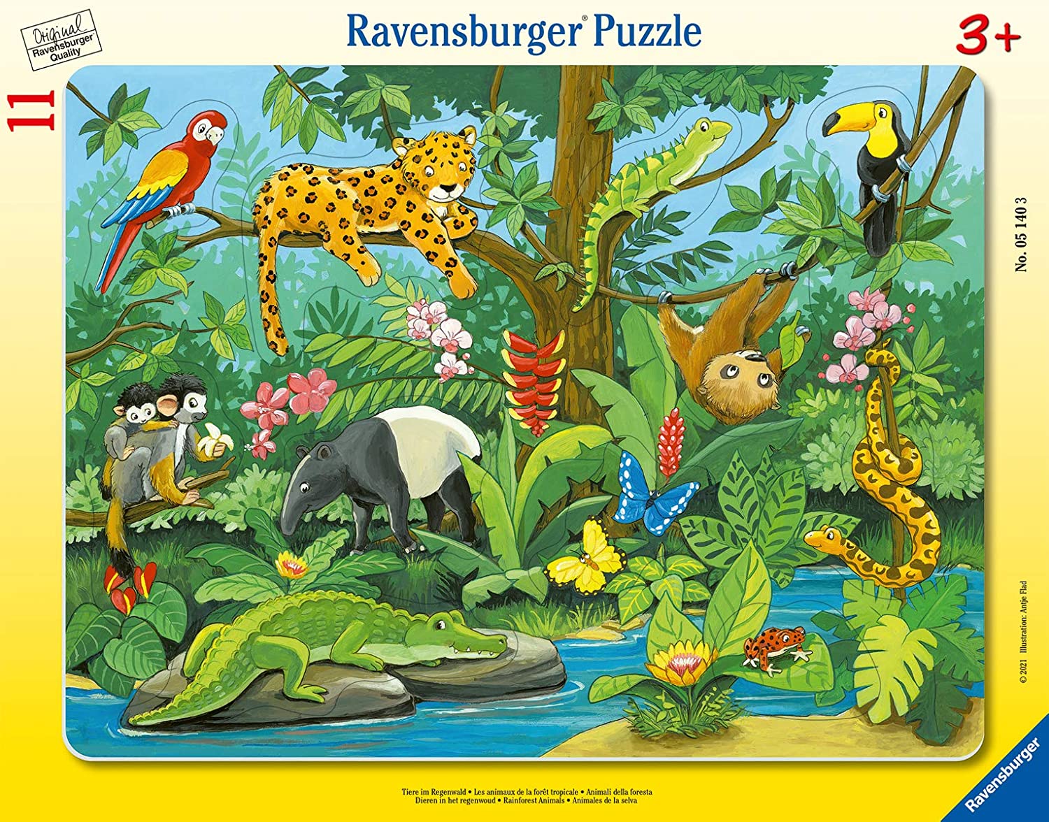 Ravensburger Rahmenpuzzle - Tiere des Regenwaldes 11 Teile Puzzle Ravensburger-05140 Ravensburger Rahmenpuzzle - Tiere des Regenwaldes 11 Teile Puzzle Ravensburger-05140 von Ravensburger
