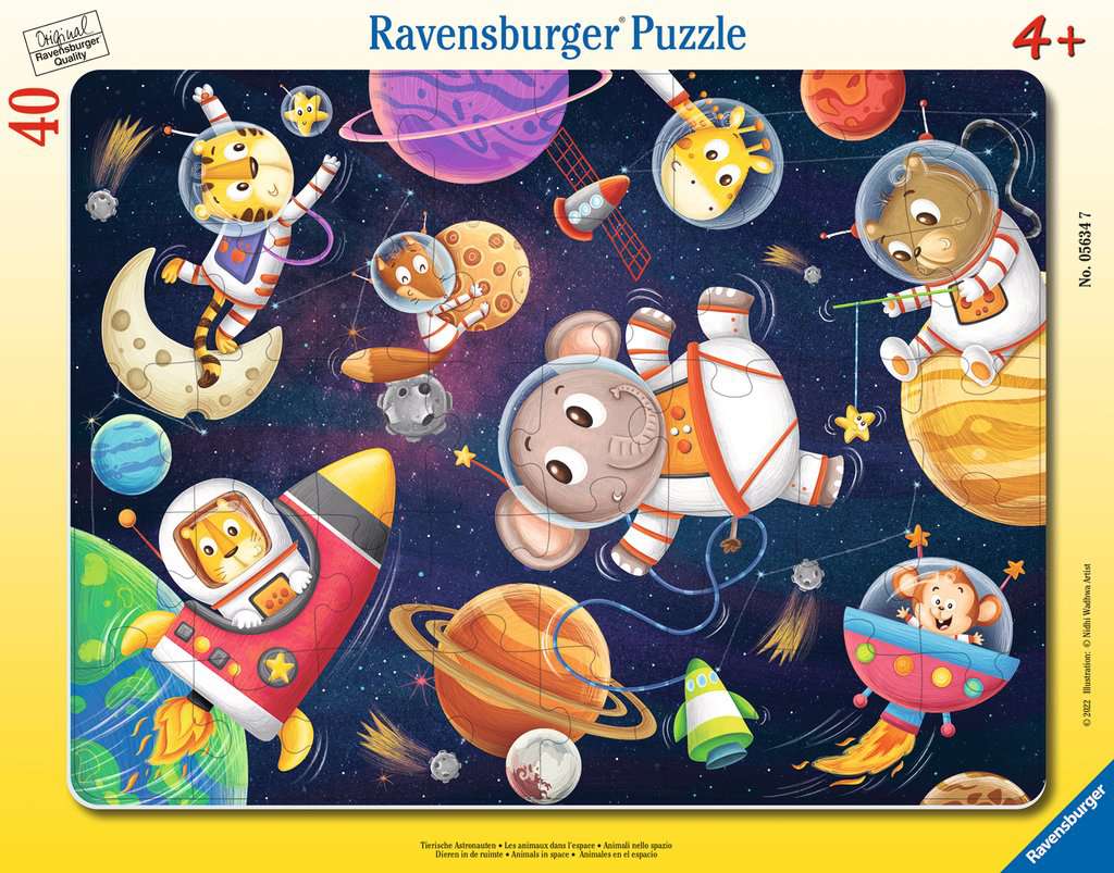 Ravensburger Rahmenpuzzle - Tierische Astronauten 40 Teile Puzzle Ravensburger-05634 Ravensburger Rahmenpuzzle - Tierische Astronauten 40 Teile Puzzle Ravensburger-05634 von Ravensburger