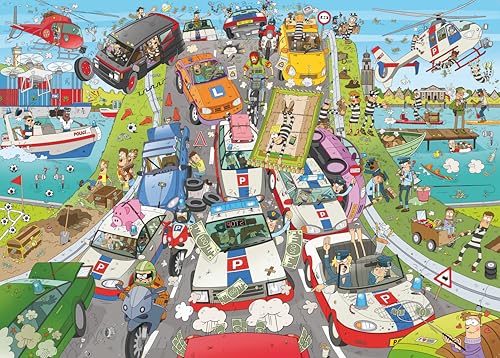 Ravensburger Rückspiegel-Puzzle 17587 Rückspiegel-Puzzle Polizei-Verfolgungsjagd - 1000 Teile Puzzle für Kinder und Erwachsene ab 14 Jahren von Ravensburger