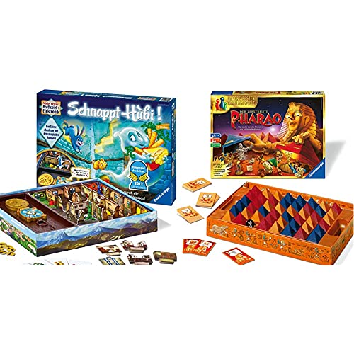 Ravensburger Schnappt Hubi, Gesellschafts- und Familienspiel, für Kinder und Erwachsene & Der zerstreute Pharao - Gesellschaftsspiel für die ganze Familie, für Erwachsene und Kinder ab 7 Jahren von Ravensburger