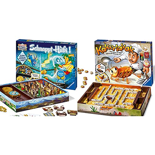 Ravensburger Schnappt Hubi, Gesellschafts- und Familienspiel, für Kinder und Erwachsene & Kinderspiel Kakerlakak, Gesellschafts- und Familienspiel, für Kinder und Erwachsene, für 2-4 Spieler von Ravensburger