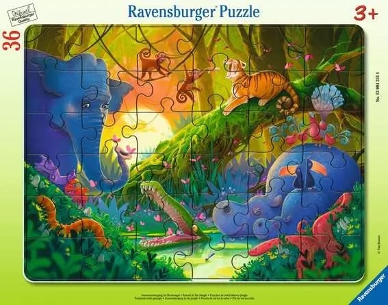 Ravensburger Sonnenuntergang im Dschungel 36 Teile Puzzle Ravensburger-04251 von Ravensburger