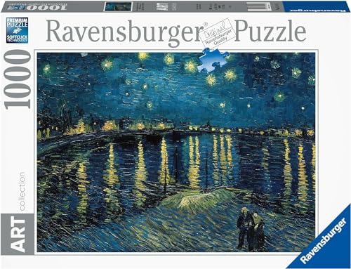 Ravensburger Puzzle für Erwachsene – Puzzle 1000 P – Art Collection – Die Sternennacht auf der Rhône – Vincent Van Gogh – 15614 von Ravensburger