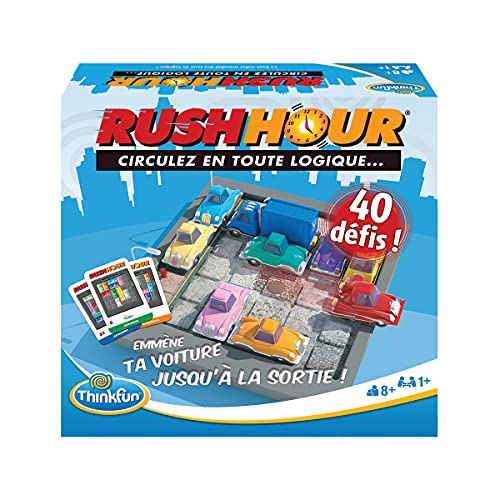 ThinkFun – Rush Hour – Logikspiel – Puzzlespiel – Stau – 40 Herausforderungen 4 Stufen – 1 Spieler oder mehr – ab 8 Jahren – Ravensburger – 76302 – Unisex – französische Version von Ravensburger