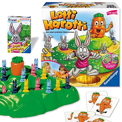 Ravensburger Lotti Karotti Plus Quartett Kartenspiel, Gesellschaftsspiel für Kinder ab 4 Jahren und Erwachsene, 2-4 Spieler, [Exklusiv bei Amazon] - Geburtstagsgeschenke von Ravensburger