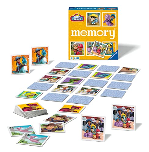 Ravensburger memory® Dino Ranch - 20923 - der Spieleklassiker mit Bildern aus der beliebten TV-Serie Dino Ranch, Merkspiel für 2 - 8 Spieler ab 3 Jahren von Ravensburger