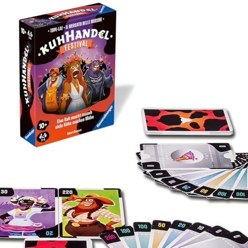 Ravensburger Spiele 22471 - Kuhhandel-Festival - Gesellschaftsspiel für 2-5 Spieler, Kartenspiel mit Kühen ab 10 Jahren, Auktionsspiel, Versteigerung Spiel Ravensburger Spiele 22471 - Kuhhandel-Festival - Gesellschaftsspiel für 2-5 Spieler, Kartenspiel mit Kühen ab 10 Jahren, Auktionsspiel, Versteigerung Spiel von Ravensburger