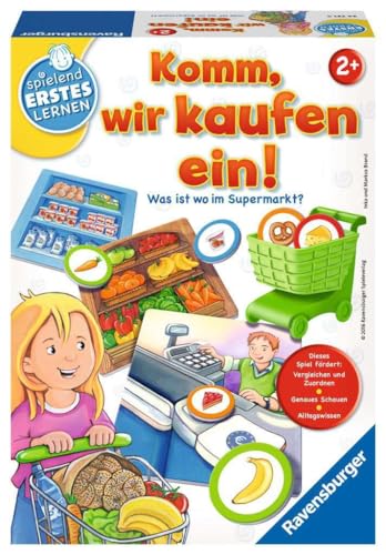 Ravensburger 24721 - Komm, wir kaufen ein! - Lernspiel für die Kleinen - Zuordnungsspiel für Kinder ab 2 Jahren, Spielend erstes Lernen für 1-4 Spieler von Ravensburger