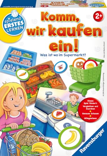 Ravensburger 24721 - Komm, wir kaufen ein! - Lernspiel für die Kleinen - Zuordnungsspiel für Kinder ab 2 Jahren, Spielend erstes Lernen für 1-4 Spieler von Ravensburger