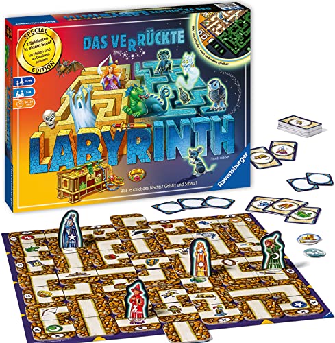 Ravensburger 26687 - Labyrinth Glow in the dark - Familienklassiker mit Leuchtfarbe, Spiel für Kinder und Familien ab 7 Jahren - Gesellschaftspiel geeignet für 2-4 Spieler - Schätze suchen von Ravensburger