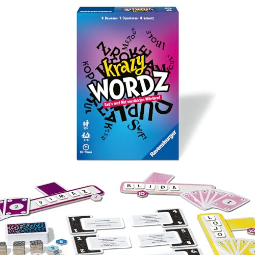 Ravensburger 26837 - Krazy Wordz - Gesellschaftsspiel für die ganze Familie, Spiel für Erwachsene und Kinder ab 10 Jahren, Partyspiel, Silvesterspiel für 3-8 Spieler - mit 240 Spielkarten von Ravensburger