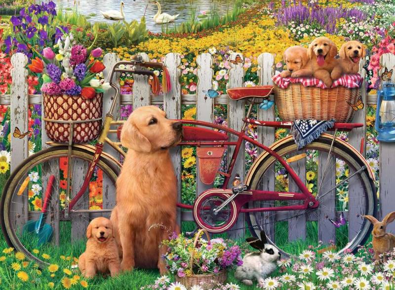 Ravensburger Süße Hunde im Garten 500 Teile Puzzle Ravensburger-00209 von Ravensburger