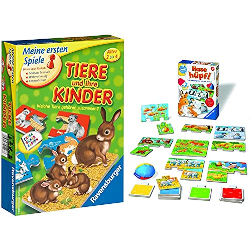 Ravensburger Tiere und ihre Kinder - Kinderspiel, Tierwelt kennenlernen & Hase hüpf! - Bewegungsspiel für die Kleinen - Spiel für Kinder ab 2 Jahren Ravensburger Tiere und ihre Kinder - Kinderspiel, Tierwelt kennenlernen & Hase hüpf! - Bewegungsspiel für die Kleinen - Spiel für Kinder ab 2 Jahren von Ravensburger
