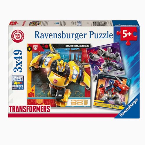 Ravensburger - Transformers, Puzzle für Kinder ab 5 Jahren, Geschenkidee, pädagogisches und stimulierendes Spiel, 3 Puzzle mit 49 Teilen, 21 x 21 cm von Ravensburger