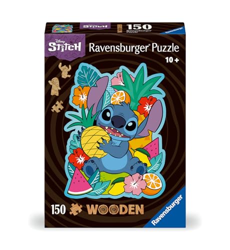 Ravensburger WOODEN Puzzle 12000758 - Disney Stitch - 150 Teile Kontur-Holzpuzzle mit stabilen, individuellen Puzzleteilen und 15 kleinen Holzfiguren = Whimsies, für Erwachsene und Kinder ab 10 Jahren von Ravensburger