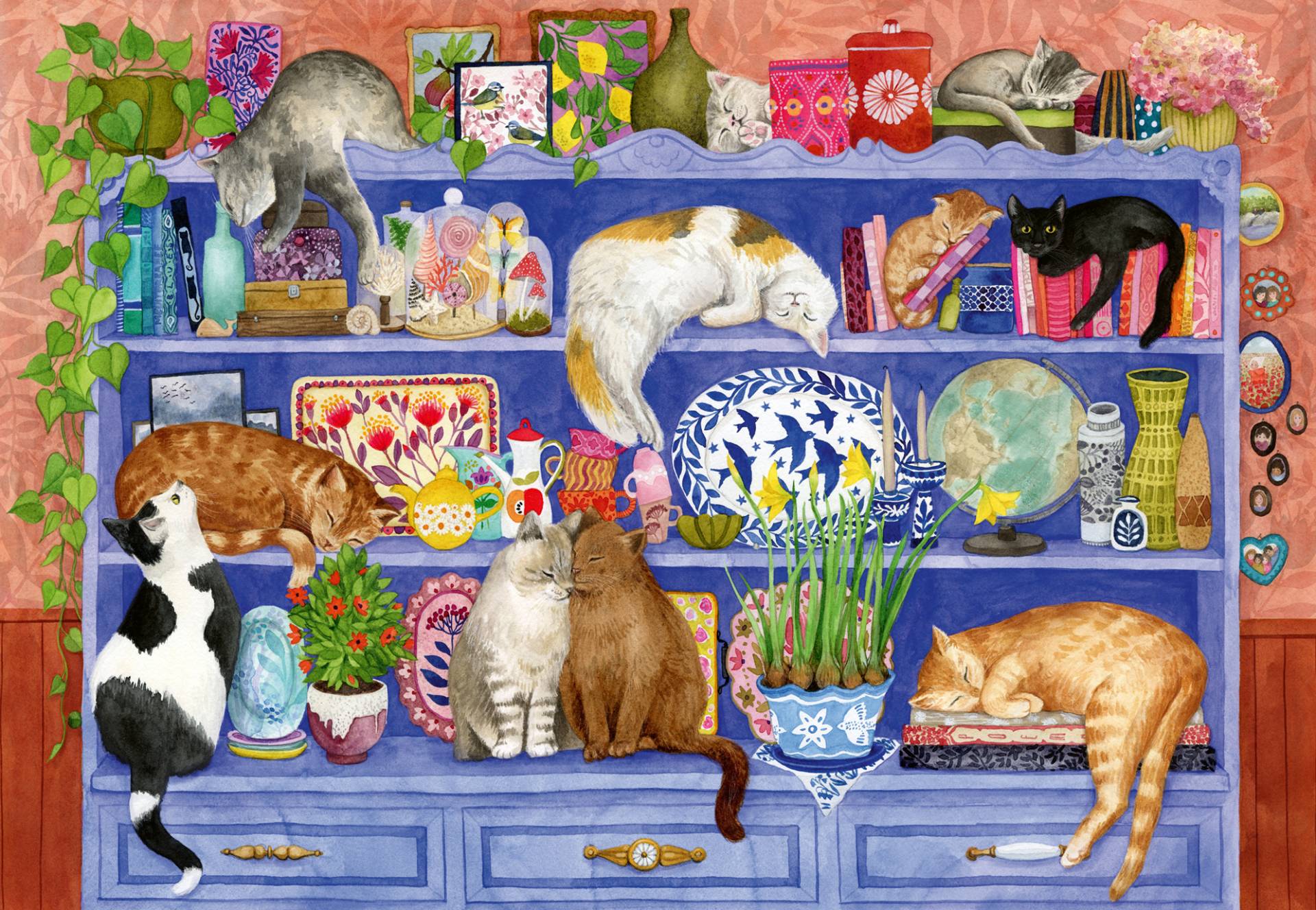 Ravensburger Wellness & Puzzle - Katzen im Regal 200 Teile Puzzle Ravensburger-01367 von Ravensburger