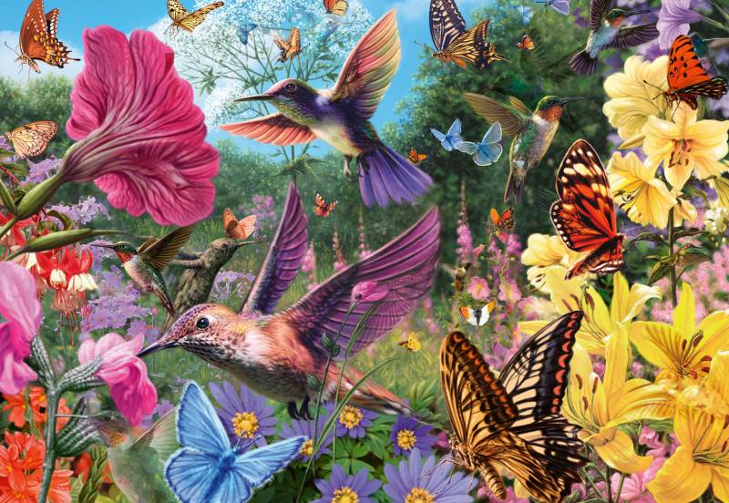 Ravensburger Wellness & Puzzle - Kolibris und Schmetterlinge 200 Teile Puzzle Ravensburger-01369 von Ravensburger