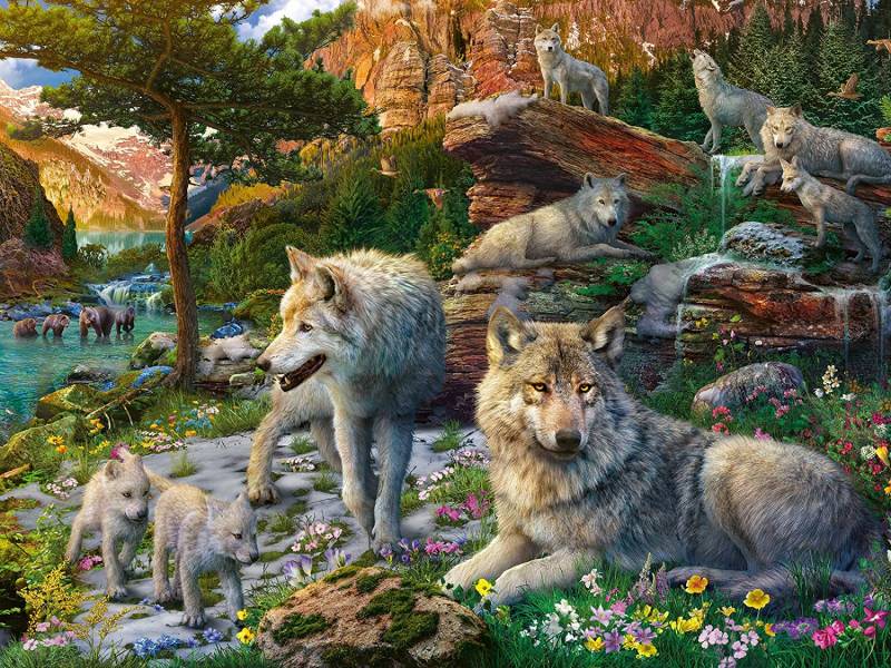 Ravensburger Wolves in the Spring 1500 Teile Puzzle Ravensburger-00719 von Ravensburger