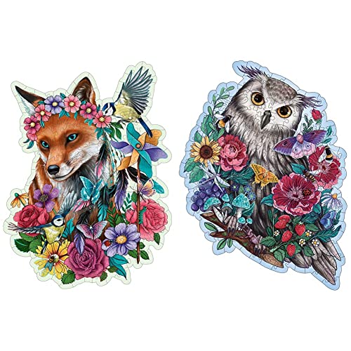 Ravensburger Wooden Puzzle 17512 - Bunter Fuchs & Wooden Puzzle 17511 - Geheimnisvolle Eule - 150 Teile Kontur-Holzpuzzle für Erwachsene und Kinder ab 14 Jahren Ravensburger Wooden Puzzle 17512 - Bunter Fuchs & Wooden Puzzle 17511 - Geheimnisvolle Eule - 150 Teile Kontur-Holzpuzzle für Erwachsene und Kinder ab 14 Jahren von Ravensburger