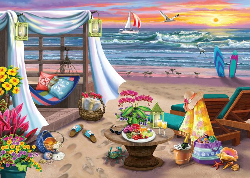 Ravensburger XXL Teile - Abend am Strand 500 Teile Puzzle Ravensburger-16792 von Ravensburger