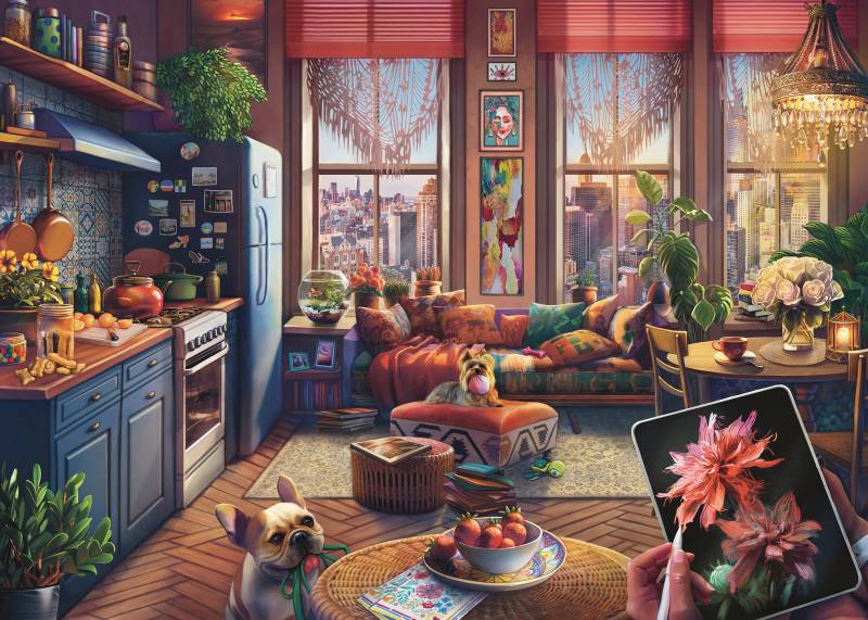 Ravensburger XXL Teile - Gemütliches Boho-Studio 500 Teile Puzzle Ravensburger-01025 von Ravensburger