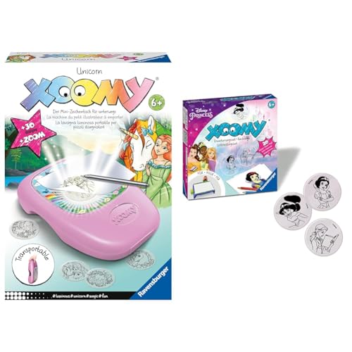 Ravensburger Xoomy Midi Unicorn 23534 & Xoomy Erweiterungsset Disney Princess 23535 - Erweiterungsset für den Xoomy Midi oder Maxi, Xoomy Erweiterung mit 20 neuen Motiven von Ravensburger