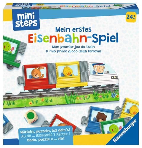 Ravensburger ministeps 4187 Mein erstes Eisenbahn-Spiel, Erstes Würfel- und Puzzlespiel zum Farbenlernen, Spielzeug ab 2 Jahre von Ravensburger