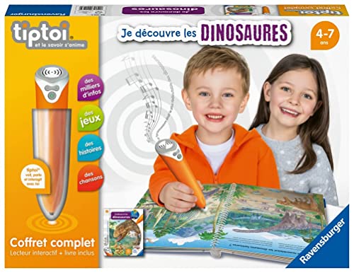 Ravensburger tiptoi® – Komplett-Set mit interaktivem Player + Buch Ich entdecke die Dinosaurier – elektronisches Lernspiel, ohne Bildschirm – ab 4 Jahren – französische Version – 00 143 von Ravensburger