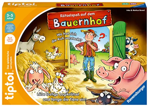Ravensburger tiptoi Spiel 00125 Rätselspaß auf dem Bauernhof - Lernspiel ab 3 Jahren, lehrreiches Logikspiel für Jungen und Mädchen, für 1-4 Spieler von Ravensburger