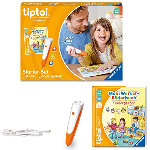 Ravensburger tiptoi Starter-Set 00113: Stift und Wörter-Bilderbuch Kindergarten - Lernspiele für Kinder ab 3 Jahren - Spielzeug ab 3 Jahre von Ravensburger