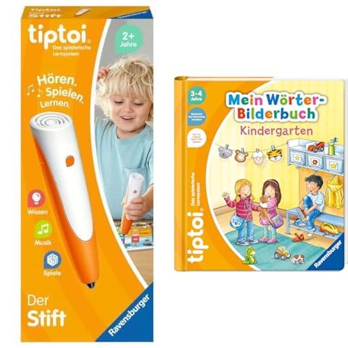 Ravensburger tiptoi® Stift 00110 - Das spielerische Lernsystem, Lernspielzeug für Kinder ab 2 Jahren - Der Stift & tiptoi® Mein Wörter-Bilderbuch Kindergarten von Ravensburger