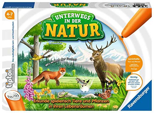 Ravensburger tiptoi Spiel 00043 Unterwegs in der Natur - Heimische Natur und Tiere entdecken, Lernspiel für Kinder ab 4 Jahren, für 1-4 Spieler von Ravensburger