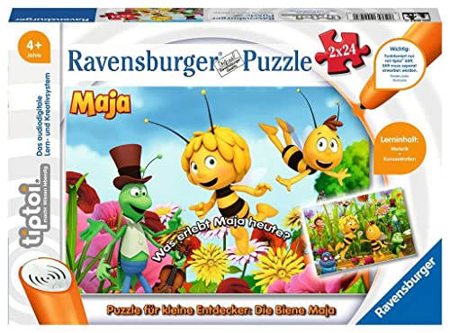 Ravensburger tiptoi 00047 - Puzzle für kleine Entdecker: Die Biene Maja / 2x24 Teile Puzzle von Ravensburger ab 4 Jahren von BRIO