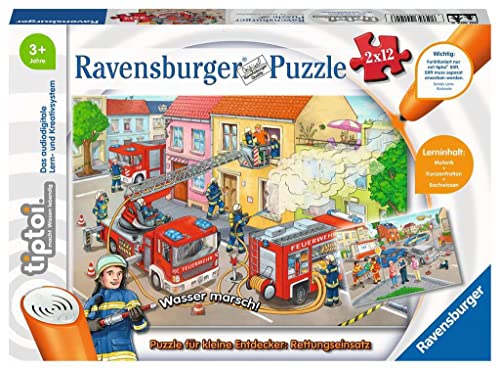 Ravensburger tiptoi 00102 Puzzle für kleine Entdecker: Rettungseinsatz, Puzzle für Kinder ab 3 Jahren, für 1 Spieler von Ravensburger
