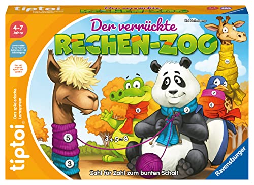 Ravensburger tiptoi Spiel 00104 - Der verrückte Rechen-Zoo - Lernspiel ab 4 Jahren, lehrreiches Zahlenspiel für Jungen und Mädchen, für 1-4 Spieler von Ravensburger