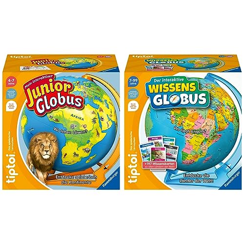 Ravensburger tiptoi 00115 - Mein interaktiver Junior Globus & tiptoi Spiel 00107 - Der interaktive Wissens-Globus von Ravensburger