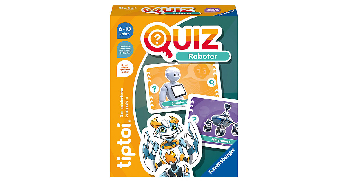 Ravensburger tiptoi 00164 Quiz Roboter, Quizspiel Kinder ab 6 Jahren, 1-4 Spieler Kinder Ravensburger tiptoi 00164 Quiz Roboter, Quizspiel Kinder ab 6 Jahren, 1-4 Spieler Kinder von Ravensburger